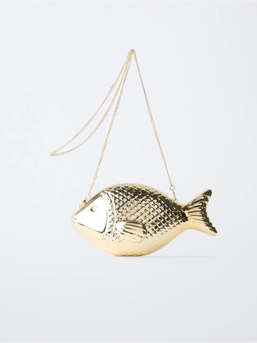 viral Zara Metallic Fish Bag in gold 🐠🐠🐠 NWT!!